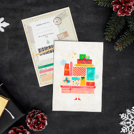 Retro Christmas Presents Xmas Ticket Gift Coupon
