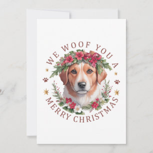 Retro Christmas Puppy Liebe 2023 Feiertagskarte
