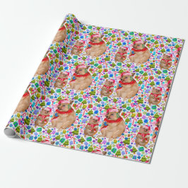 Retro Christmas Quokka Wrapping Paper Geschenkpapier