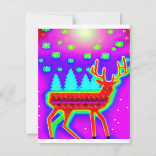 Retro Christmas Reindeer pixelig 16-Bit-Arkade Feiertagskarte