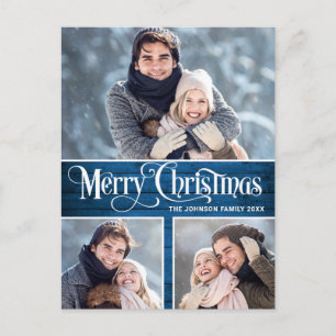 Retro Christmas Rustic 3 FOTO Grußurlaub Postkarte