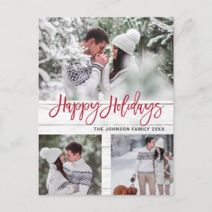 Retro Christmas Rustic 3 FOTO Grußurlaub Postkarte