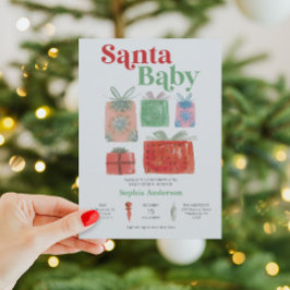 Retro Christmas Santa Baby Dusche Einladungskarte Einladung