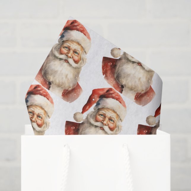 Retro Christmas Santa Claus Pattern Seidenpapier (Geschenk Tasche)
