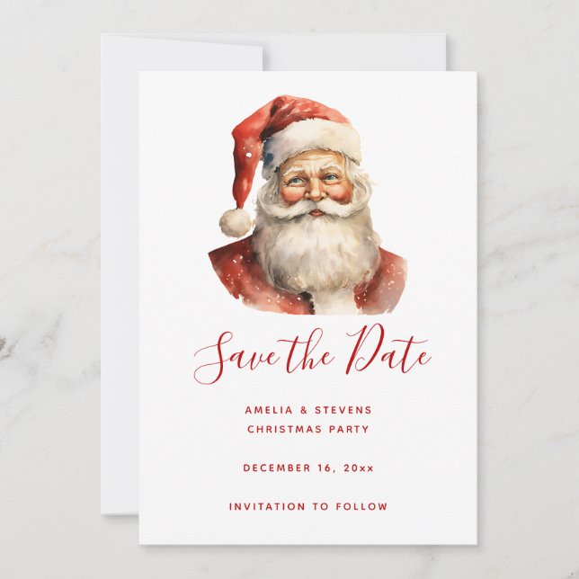 Retro Christmas Santa Claus Save The Date (Vorderseite)