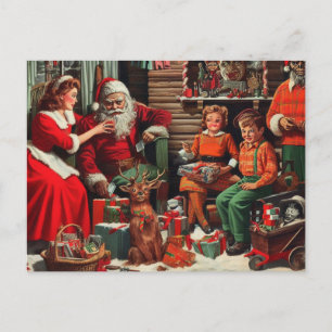 Retro Christmas Santa Horror Postkarte