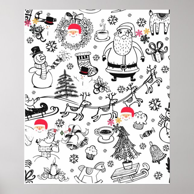 Retro Christmas Santa Poster (Vorne)