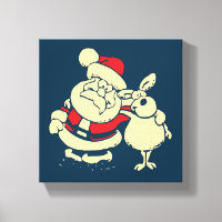 Retro Christmas Santa und sein Reindeer Buddy