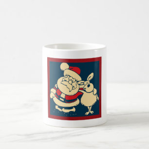 Retro Christmas Santa und sein Reindeer Buddy Tasse