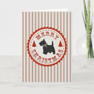 Retro Christmas Scottish Terrier Dog Custom Feiertagskarte