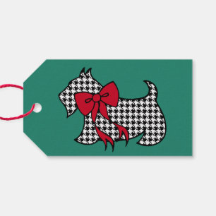 Retro Christmas Scottish Terrier Dog Gift Tags Geschenkanhänger