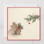 Retro Christmas Scotty Hund unter Weihnachtsbaum Feiertagskarte<br><div class="desc">Retro Christmas Scotty Dog Under Christmas Tree Holiday Card</div>