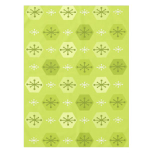 Retro Christmas Snowflakes Chartreuse Tischdecke
