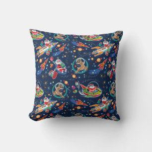 Retro Christmas Space Age Santa Pillow Kissen