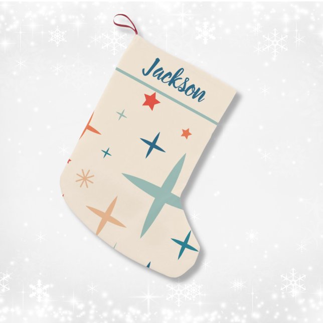 Retro Christmas Sparkle Custom Kleiner Weihnachtsstrumpf (Retro Christmas Sparkle Custom Small Christmas Stocking
)