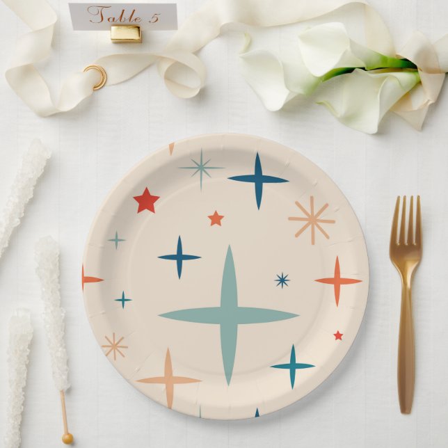 Retro Christmas Sparkle Holiday Party Pappteller (Hochzeit)