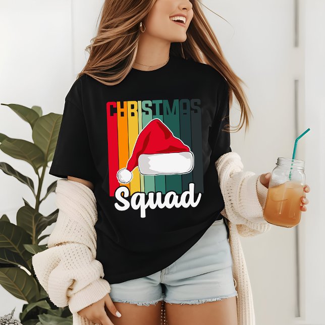 Retro Christmas Squad Weihnachtsmannmütze Festival Tri-Blend Shirt (Von Creator hochgeladen)