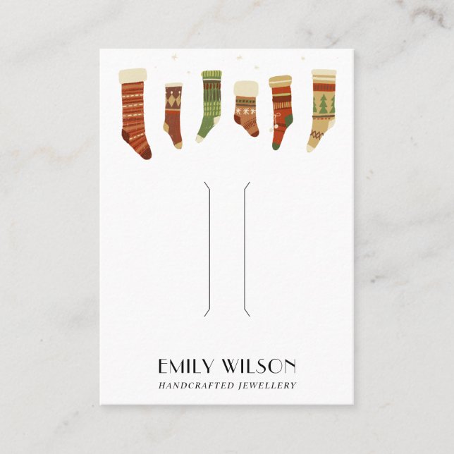 RETRO CHRISTMAS STRUMPF HAIR CLIP DISPLAD CARD VISITENKARTE (Vorderseite)