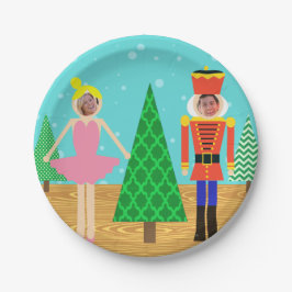 Retro Christmas Toy Parade Foto Paper Plate Pappteller