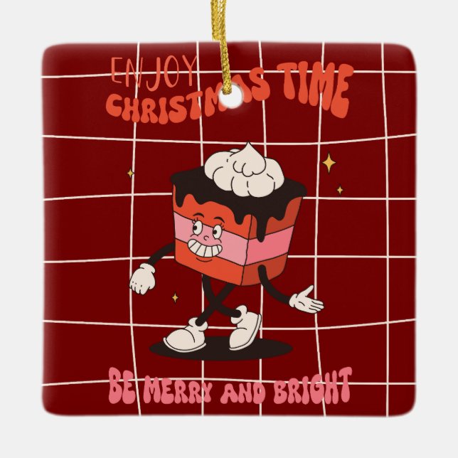 Retro Christmas Tree Cookie Ornament (Vorderseite)