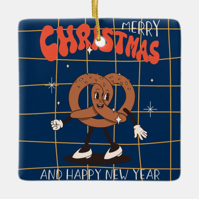 Retro Christmas Tree Cookie Ornament (Vorderseite)