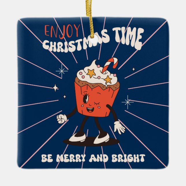 Retro Christmas Tree Cookie Ornament (Vorderseite)