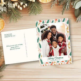 Retro Christmas Tree Holiday Foto Postkarte