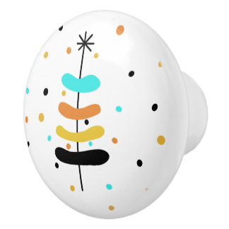 Retro Christmas Tree Knob/Pull Keramikknauf