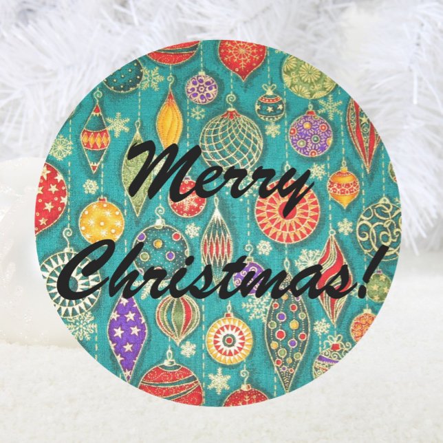 Retro Christmas Tree Ornaments Umschlag Aufkleber (Von Creator hochgeladen)