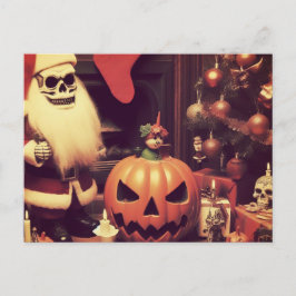 Retro Christmas trifft Halloween Horror Postkarte