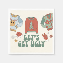 Retro Christmas Ugly Sweater Party Serviette