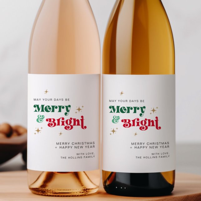 Retro Christmas Wein Flasche Etikett Getränke Gesc (Von Creator hochgeladen)