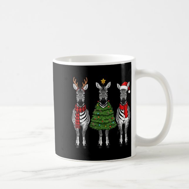 Retro Christmas Zebra Santa Reindeer Safari Animal Kaffeetasse (Rechts)
