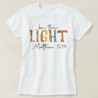Retro Church Be the Light Christlich Sprichwörter T-Shirt