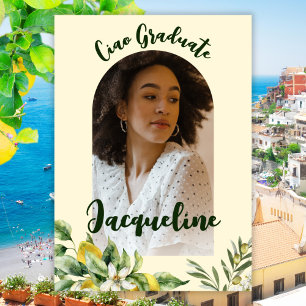 Retro Ciao Graduate Italienisch 2024 Rosa Arch Fot Einladung