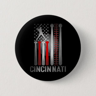 Retro Cincinnati Amerikanische Flagge abgenutzt Ba Button