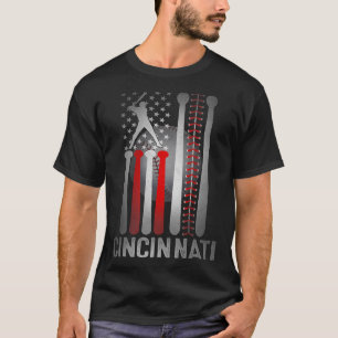 Retro Cincinnati Amerikanische Flagge Abgenutzt Ba T-Shirt