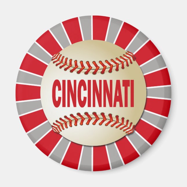 RETRO CINCINNATI BASEBALL MAGNET (Vorne)
