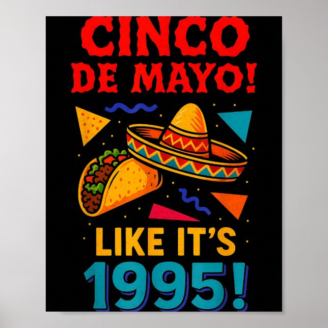 Retro Cinco de Mayo mexikanische Party  Poster (Vorne)