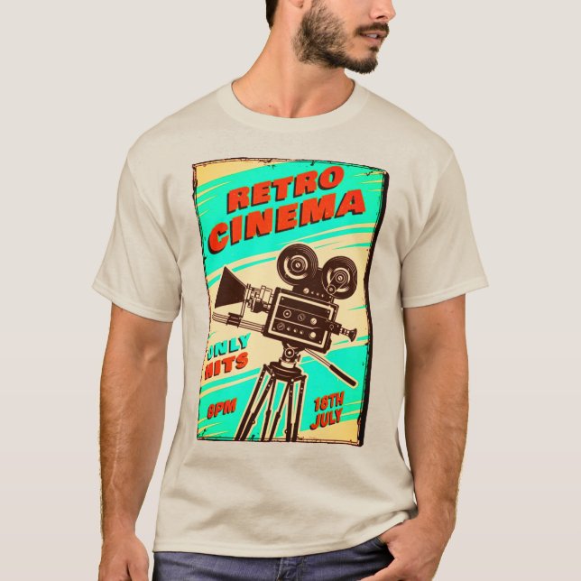Retro CINEMA Poster T - Shirt (Vorderseite)