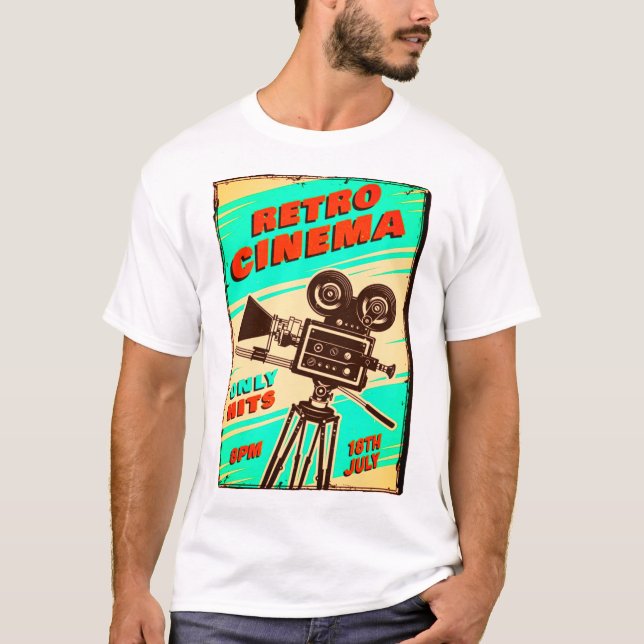 Retro CINEMA Poster T - Shirt (Vorderseite)