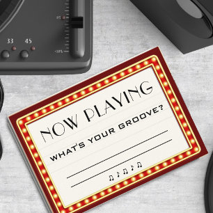 Retro Cinema Theater Marquee Sign Song Anfrage Begleitkarte