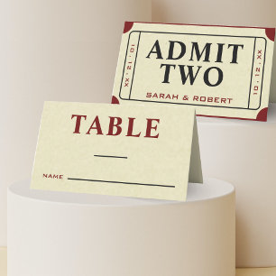 Retro Cinema Theatre Admit 2 Ticket Hochzeit Platzkarte