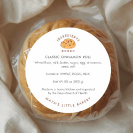 Retro Cinnamon Roll Logo Bakery Ingredient Runder Aufkleber