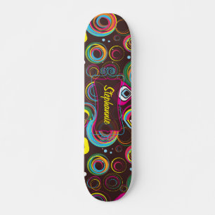 Retro Circle Colorful Comp Skateboard der 1970er J