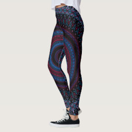 Retro Circle Geometric Mandala Trippy Hippie Boho Leggings