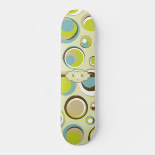 Retro Circle Pattern Old School Skateboard aus den