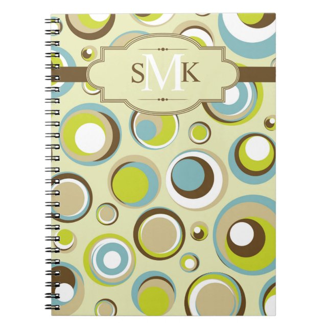 Retro Circle Pattern Print Spiral Notebook aus den Notizblock (Vorderseite)