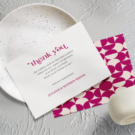 Retro Circle Scallop Mitte Jahrhundert Lila WEDD Dankeskarte