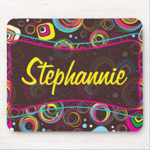 Retro Circle Square 1950 Groovy Mousepad